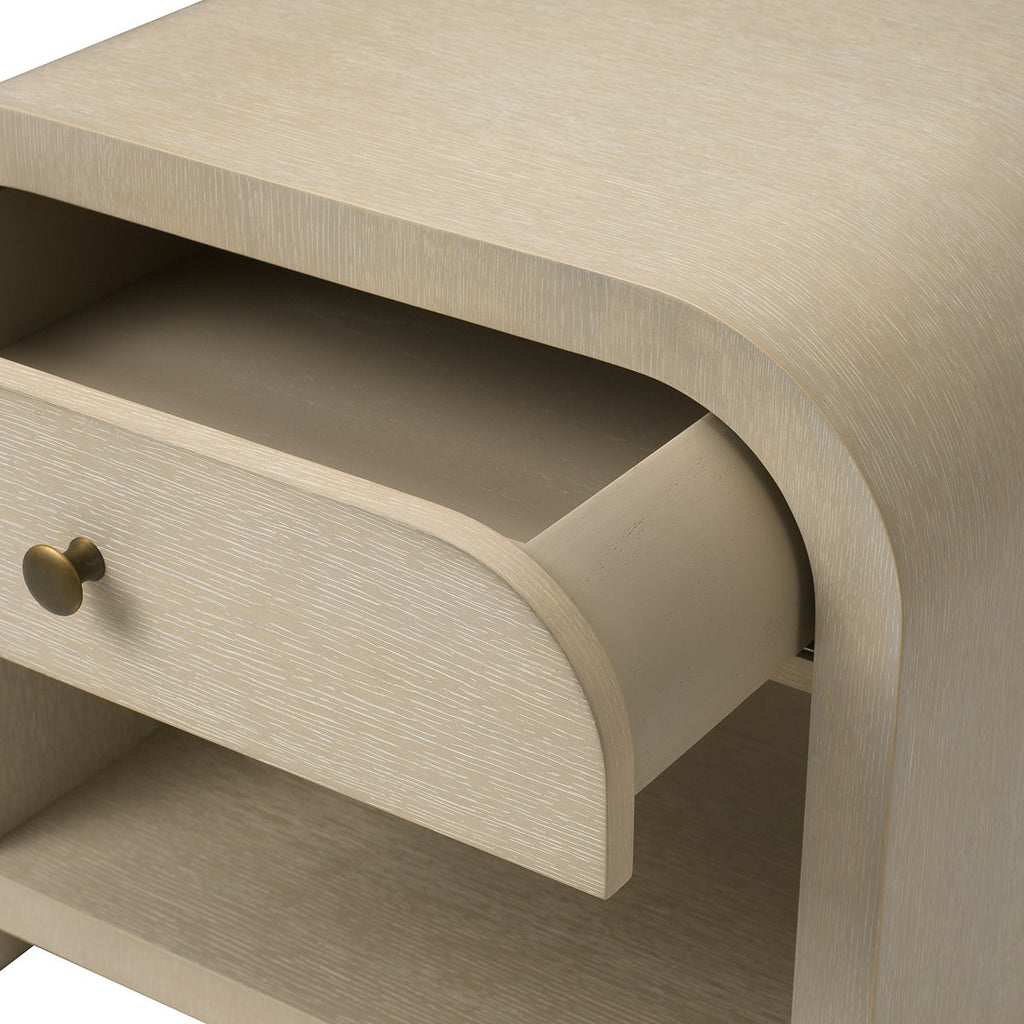 Rhodes Bedside Table - Washed Oak Veneer