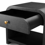 Rhodes Bedside Table - Charcoal Grey Oak Veneer