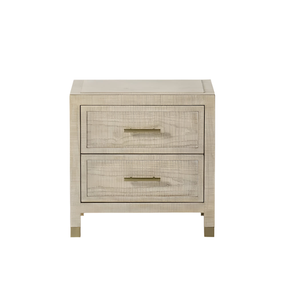 Raffles 2 Drawer Bedside Table - Natural