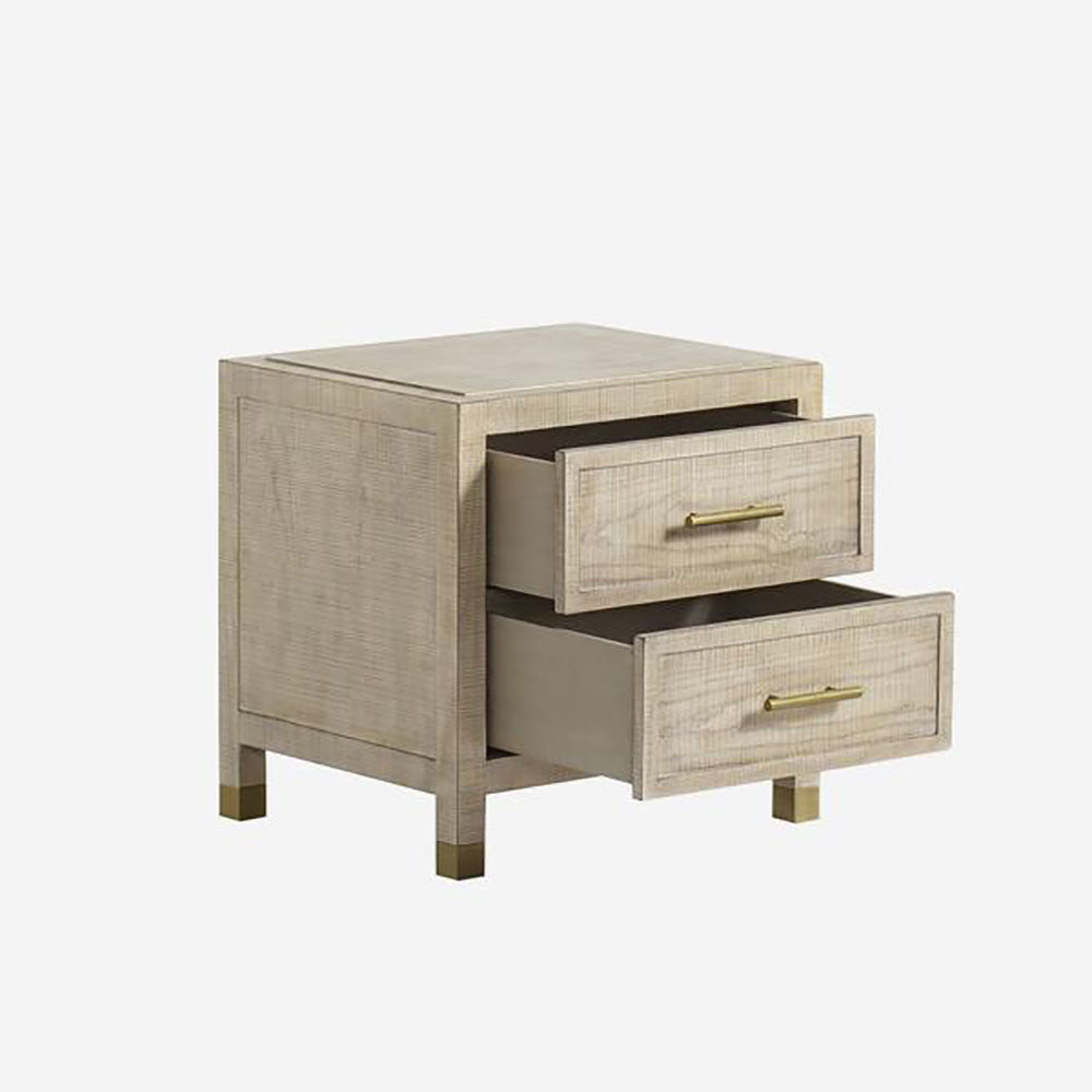 Raffles 2 Drawer Bedside Table - Natural