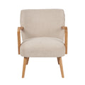 Solarno Teddy Fabric & Rubber Wood Occasional Chair - Taupe