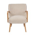 Solarno Teddy Fabric & Rubber Wood Occasional Chair - Taupe