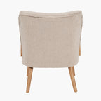 Solarno Teddy Fabric & Rubber Wood Occasional Chair - Taupe