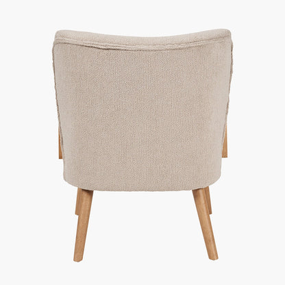 Solarno Teddy Fabric & Rubber Wood Occasional Chair - Taupe