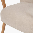 Solarno Teddy Fabric & Rubber Wood Occasional Chair - Taupe