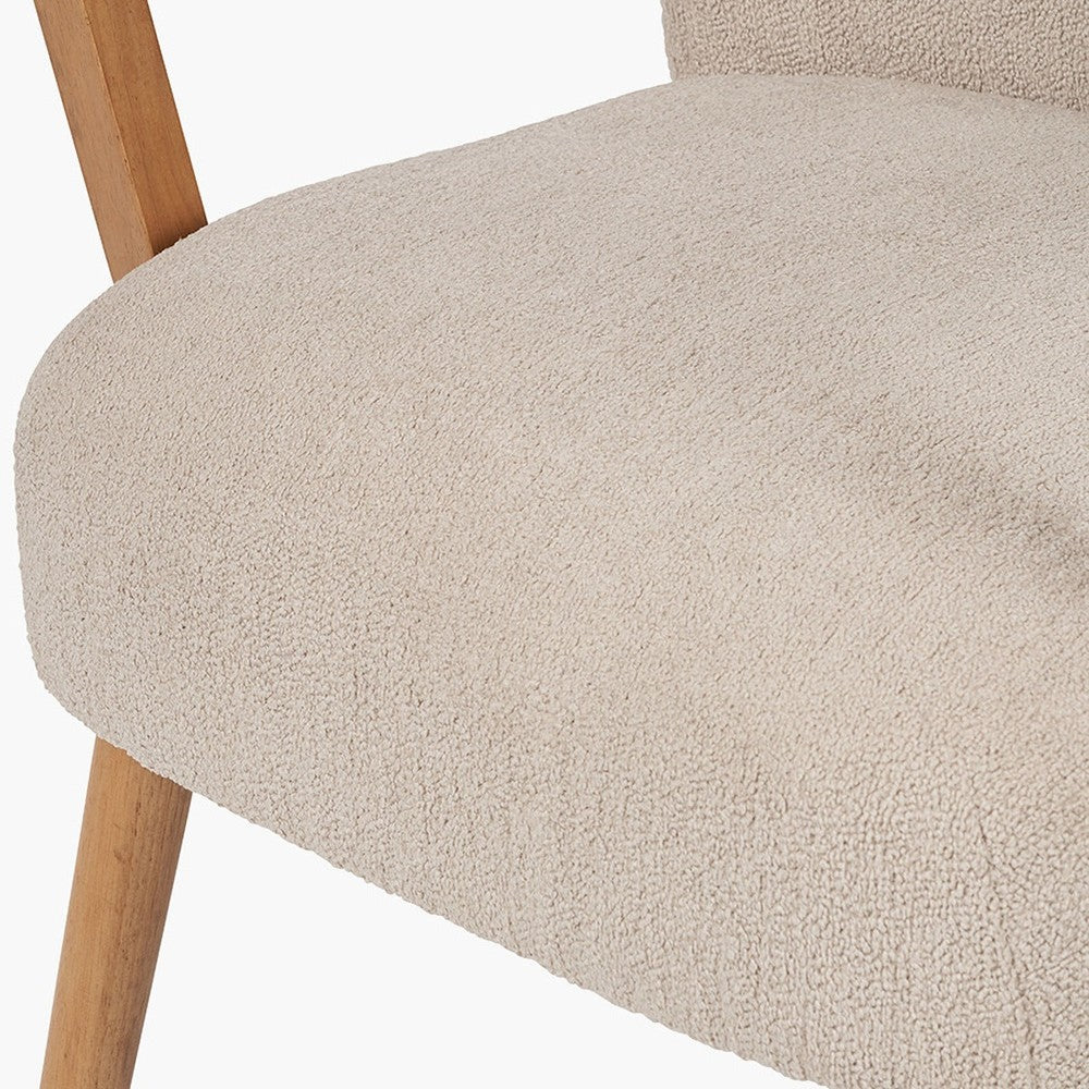 Solarno Teddy Fabric & Rubber Wood Occasional Chair - Taupe