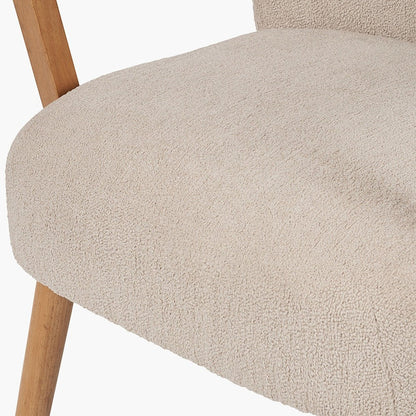 Solarno Teddy Fabric & Rubber Wood Occasional Chair - Taupe