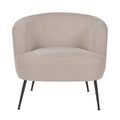 Avona Tub Chair - Natural Chenille & Black Metal