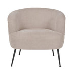 Avona Tub Chair - Natural Chenille & Black Metal