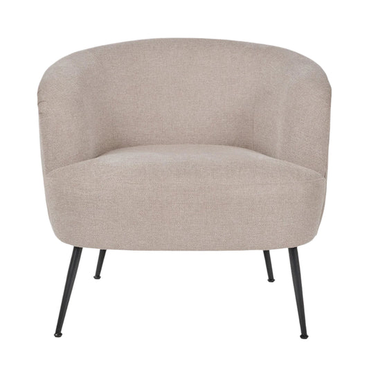 Avona Tub Chair - Natural Chenille & Black Metal