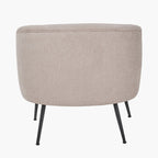 Avona Tub Chair - Natural Chenille & Black Metal