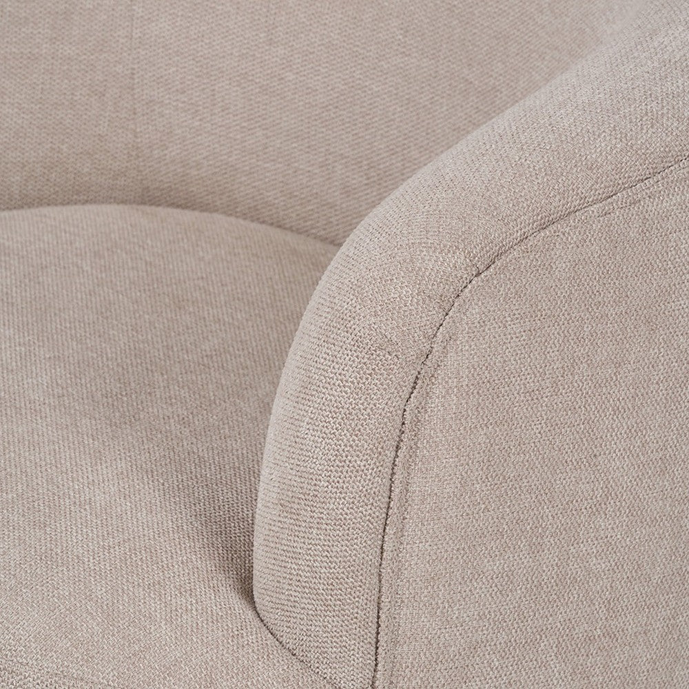 Avona Tub Chair - Natural Chenille & Black Metal