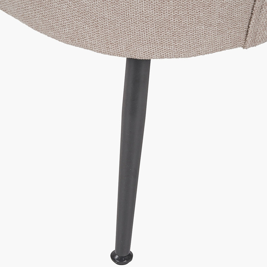 Avona Tub Chair - Natural Chenille & Black Metal