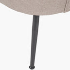 Avona Tub Chair - Natural Chenille & Black Metal