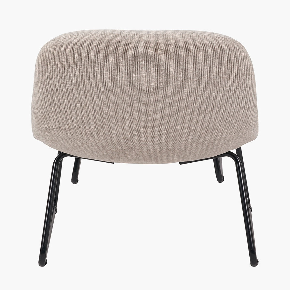Chora Lounge Chair & Footstool - Natural Chenille & Black Metal