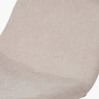 Chora Lounge Chair & Footstool - Natural Chenille & Black Metal