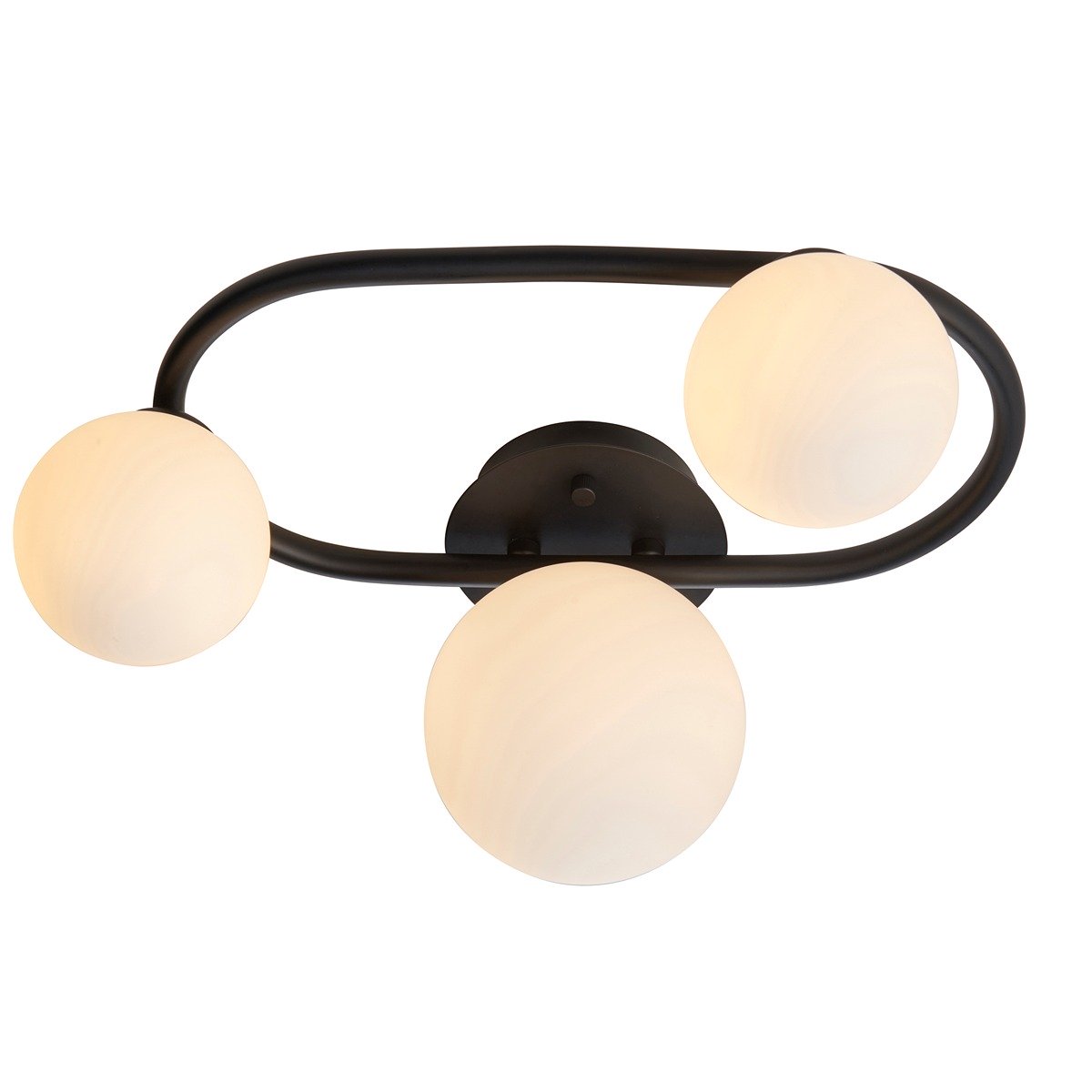 Pulsa 3 Bathroom Ring Ceiling Light - Black 175x359x252mm