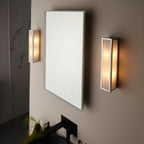 Newham Bathroom Frosted Wall Light - Chrome