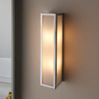 Newham Bathroom Frosted Wall Light - Chrome
