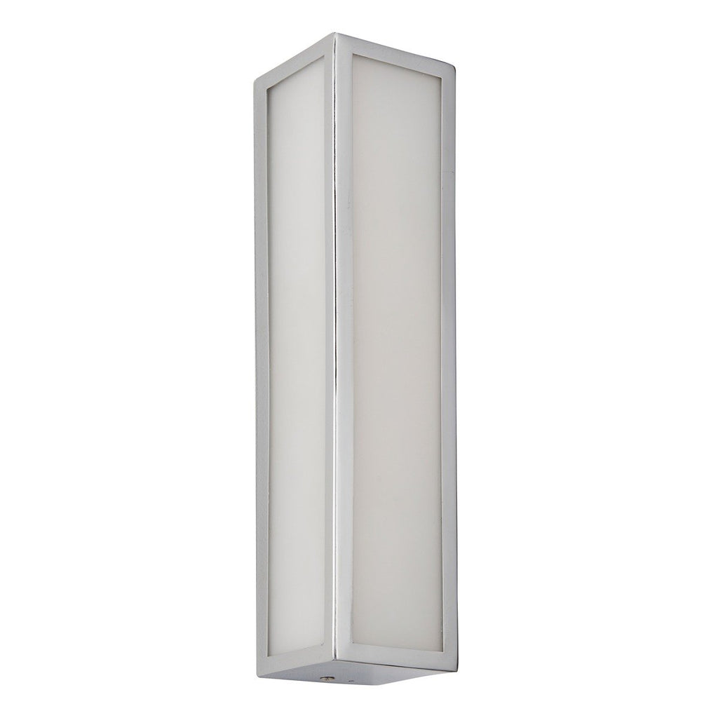 Newham Bathroom Frosted Wall Light - Chrome
