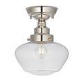 Chelsey 1 Light Ceiling Light - Bright Nickel & Clear Glass