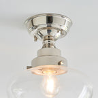 Chelsey 1 Light Ceiling Light - Bright Nickel & Clear Glass