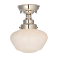 Chelsey 1 Light Ceiling Light - Bright Nickel & Opal Glass