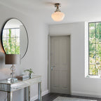 Chelsey 1 Light Ceiling Light - Bright Nickel & Opal Glass