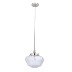 Chelsey 1 Light Pendant Light - Bright Nickel & Clear Glass