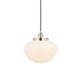 Chelsey 1 Light Pendant Light - Bright Nickel & Opal Glass