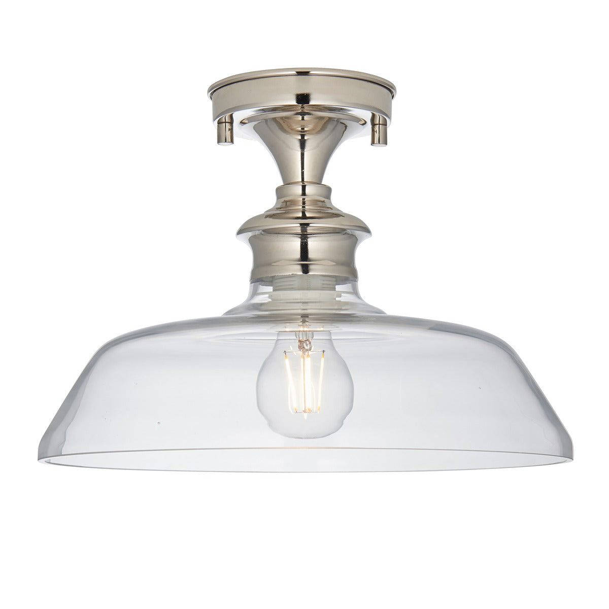 Barford Ceiling Light - Nickel & Clear