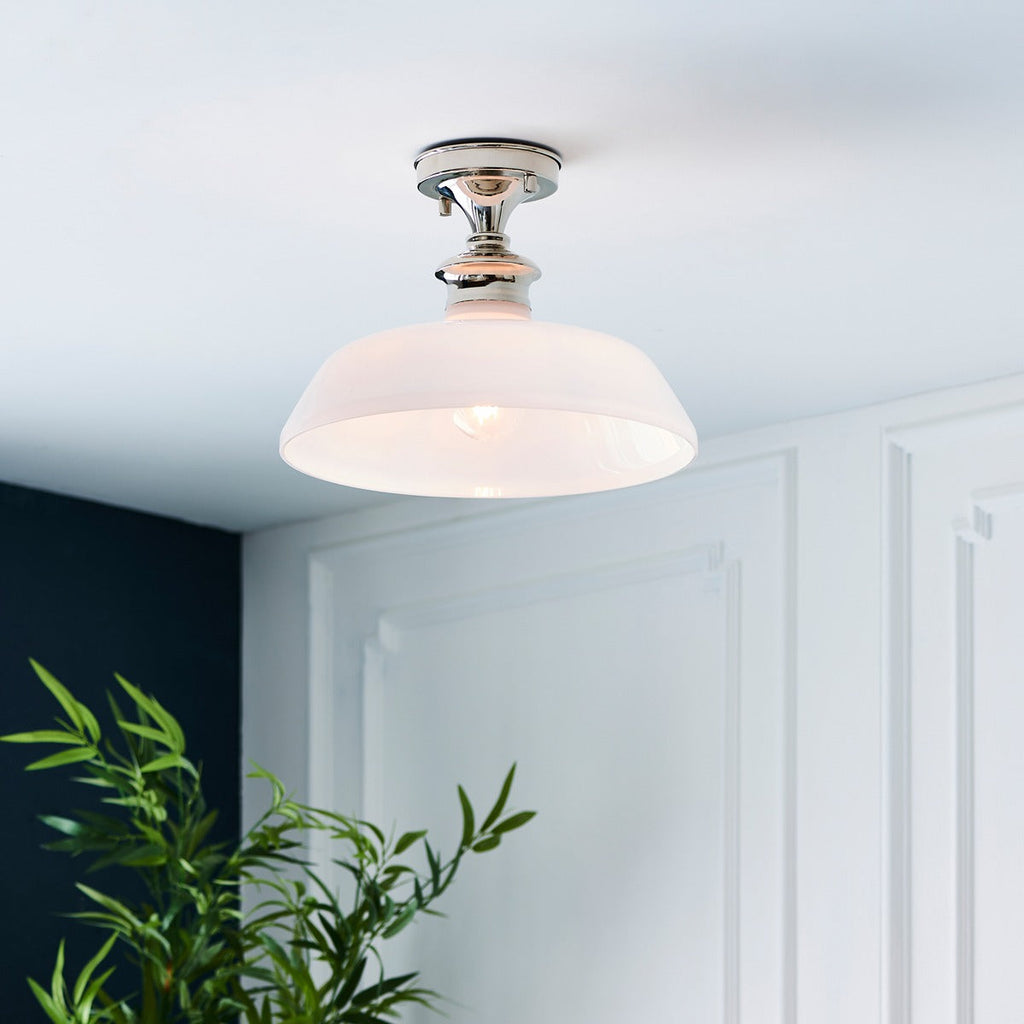 Barford Ceiling Light - Nickel & Opal