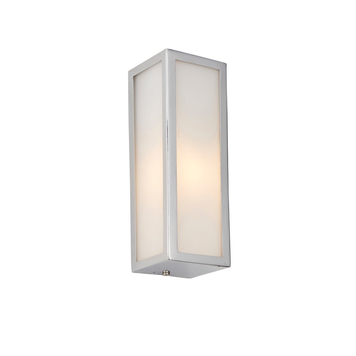 Newham Bathroom Frosted Wall Light - Chrome