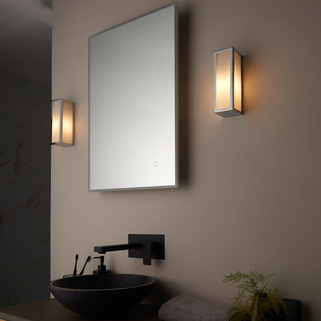 Newham Bathroom Frosted Wall Light - Chrome