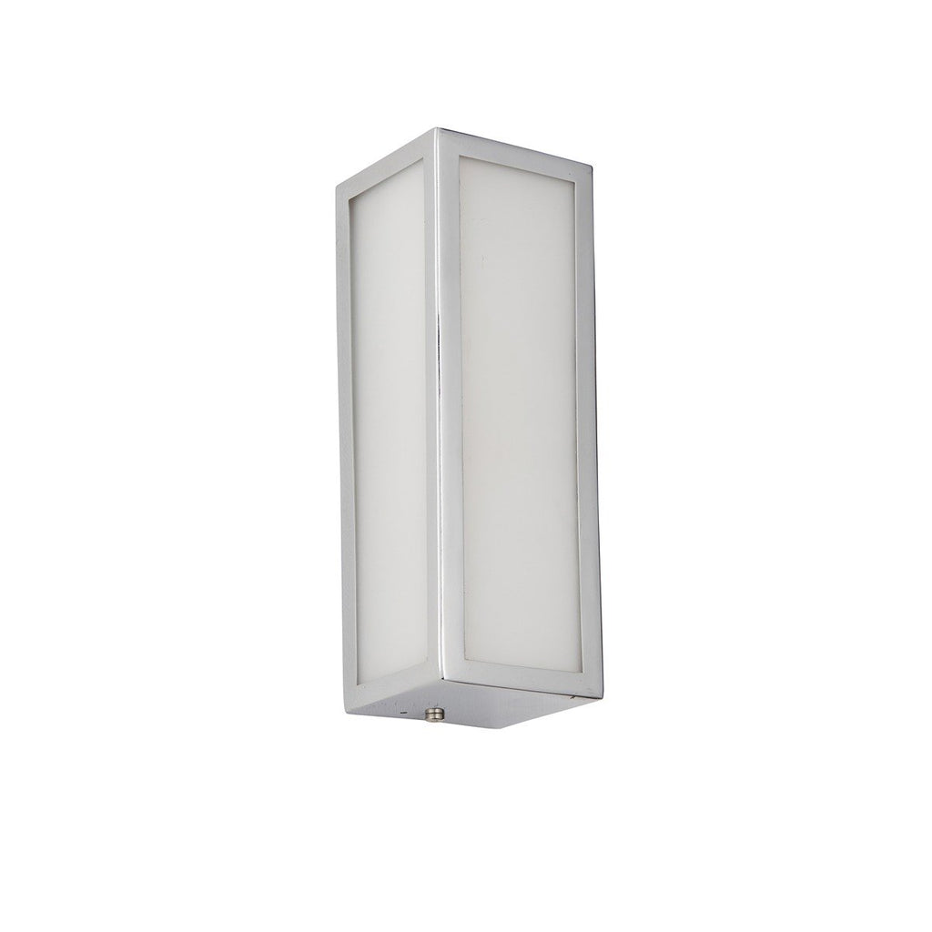 Newham Bathroom Frosted Wall Light - Chrome