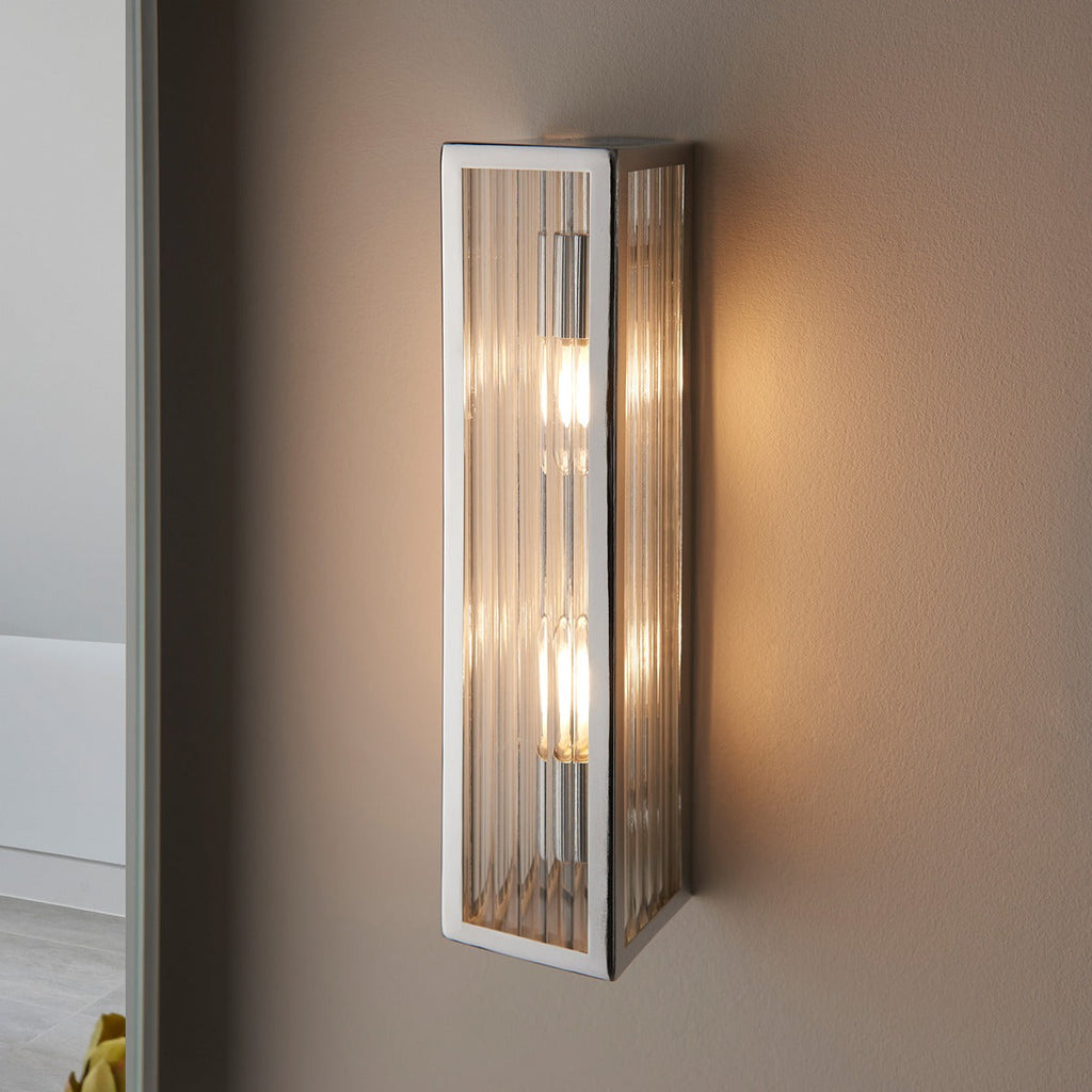 Newham Bathroom Clear Wall Light - Chrome