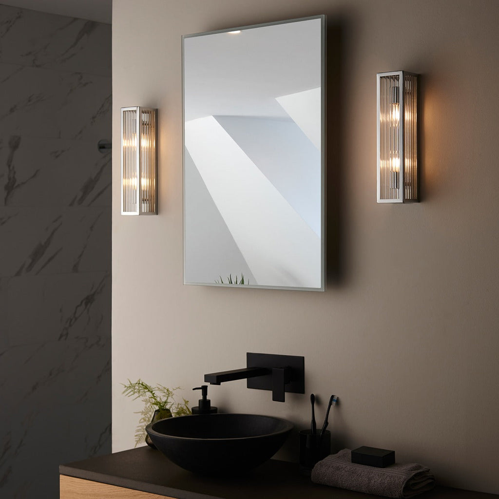 Newham Bathroom Clear Wall Light - Chrome