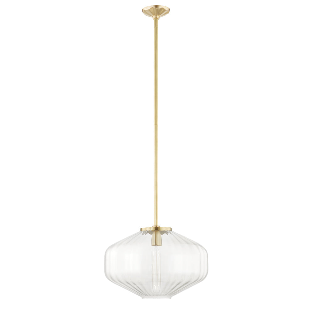 Bennett 1 Light Pendant Light - Aged Brass