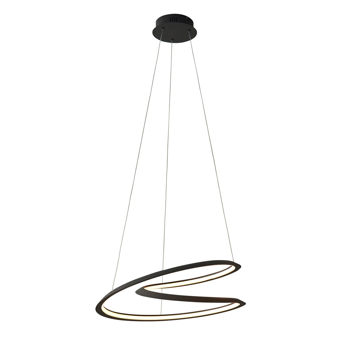 Staten Hanging Curved Pendant Light - Black