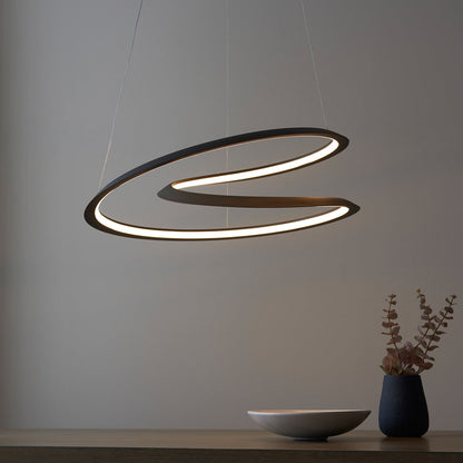 Staten Hanging Curved Pendant Light - Black