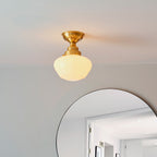 Chelsey 1 Light Ceiling Light - Brass & Opal Glass