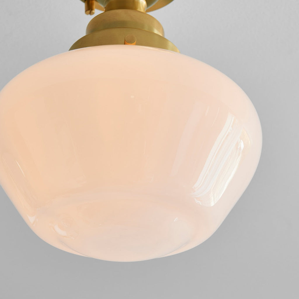 Chelsey 1 Light Ceiling Light - Brass & Opal Glass