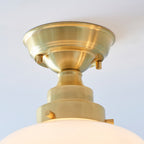 Chelsey 1 Light Ceiling Light - Brass & Opal Glass