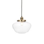 Chelsey 1 Light Pendant Light - Antique Brass & Clear Glass