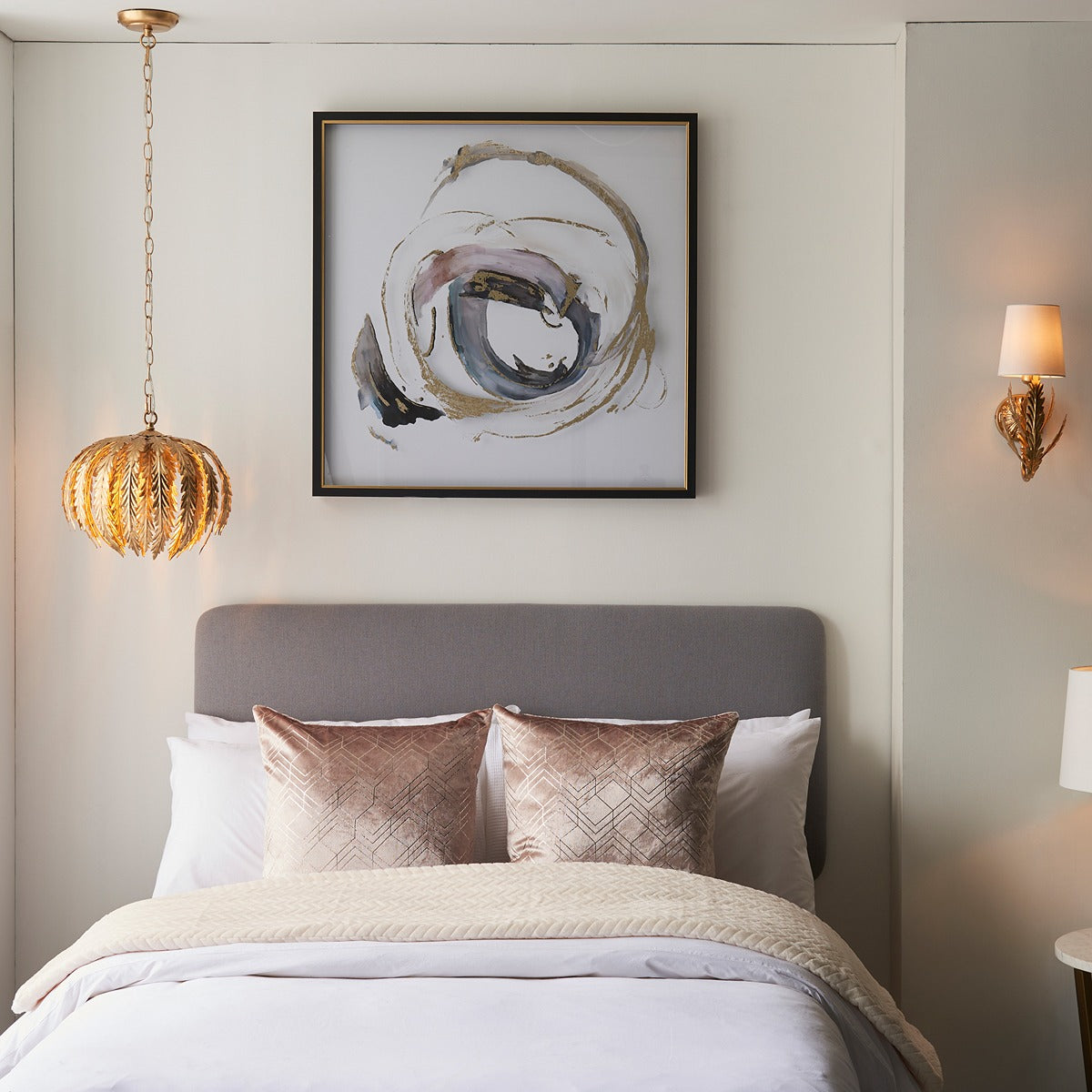 Delphine Leaf Pendant Light - Gold