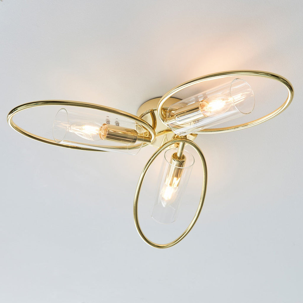 Amari 3 Ceiling Light - Polished Brass