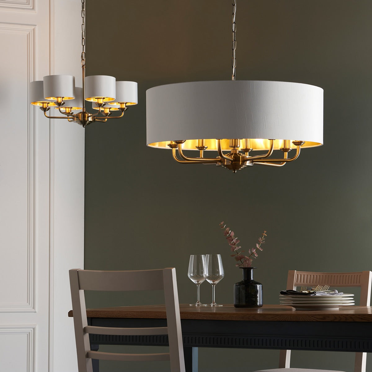 Highclere 8 Pendant Light - Antique Brass