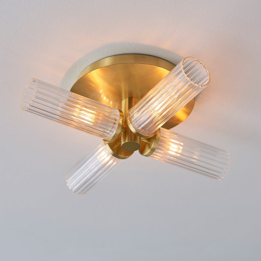 Talo 4 Bathroom Ceiling Light - Brass