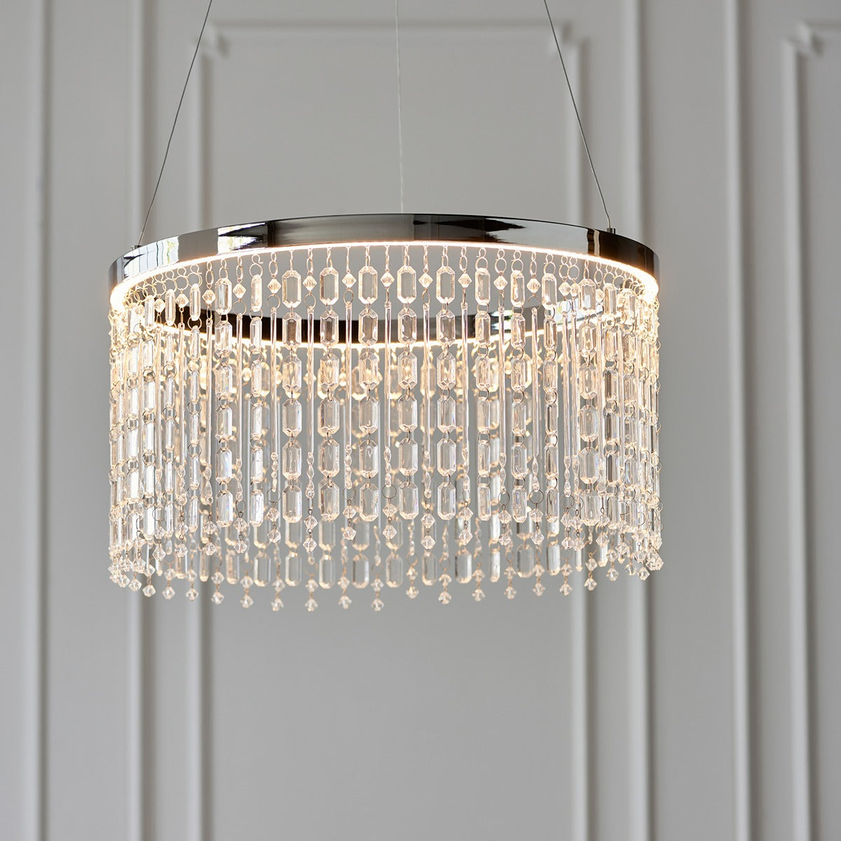 Liliana Crystal Pendant Light - Chrome