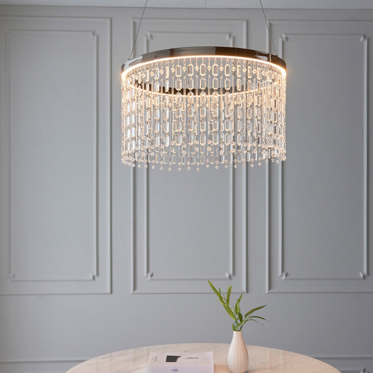 Liliana Crystal Pendant Light - Chrome